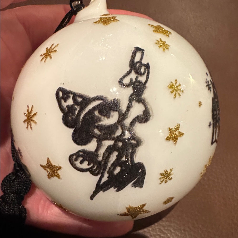 Disney Parks Mickey Mouse Sourscerer Blown Glass Ornament with Tassel Hanger - Picture 5 of 10